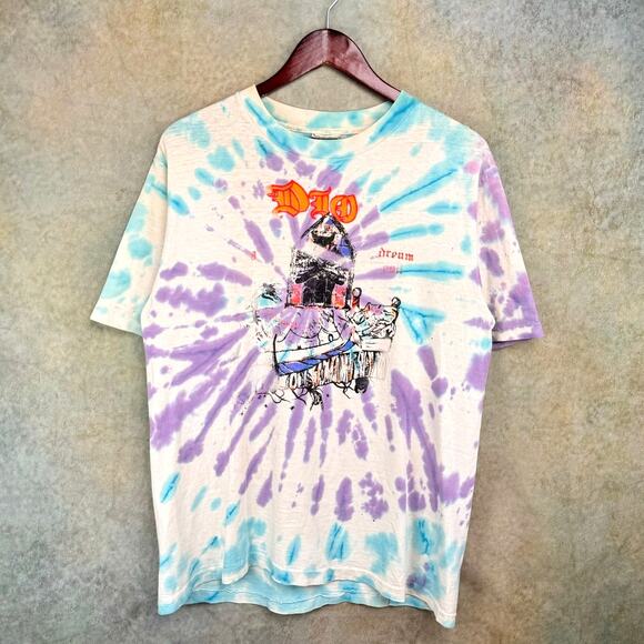 VINTAGE MEGADETH PEACE SELLS 1986 BAND T SHIRT SZ L SINGLE STITCH METAL TIE DYE - Picture 4 of 9